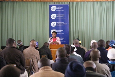 Dr Mbombo addresses representatives from 26 Western Cape initiation forums