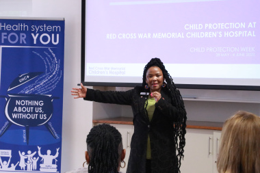 Dr Nomafrench Mbombo  observed Child Protection Day with Red Cross War Memorial Children’s Hospital