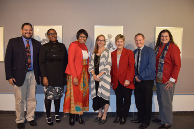 Minister Anroux Marais and Dr Corinne Rogers with stakeholders at SA Society of Archivists Conference in Bellville, South Africa 2017