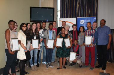 EPWP beneficiaries with their trainers, mentors and Hannetjie du Preez, DCAS Chief Director of Cultural Affairs