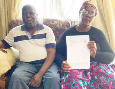 L - R of Mr Mlungisa Ndikandika (78) and Mrs Nelizwe Ndikandika (58)