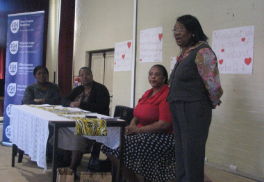 From left to right, Deputy Principal Nokulunga Sophazi, Nomhle Mnunu (facilitator), Pamela Ntlokwana (DCAS) and Jane Moleleki (DCAS)