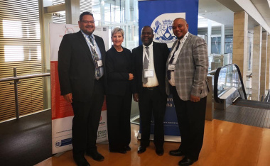 HOD Brent Walters, Minister Anroux Marais, Director Mxolisi Dlamuka and Chief Director Guy Redman at the launch
