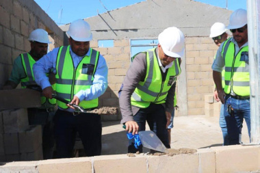 Minister officiated the bricklaying ceremony at the Melkhoutfontein Housing Project
