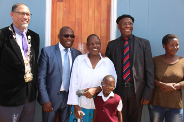 Mayor Colan Sylvester, Minister Bonginkosi Madikizela, Ms Nomayesa Banjatwa, Councillor Sthembile Stone