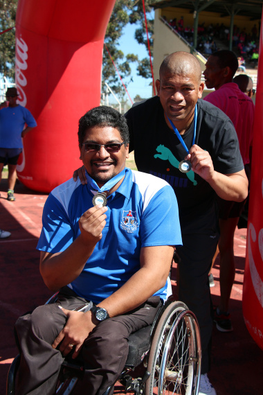Joyfred Baartman and Jonathan Pietersen from Worcester SAPS finished the race together