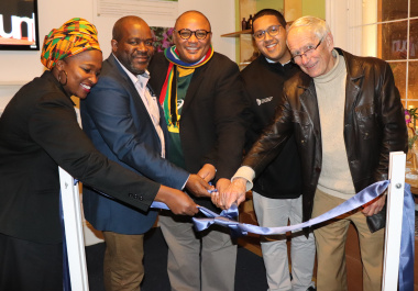 Kholiwe Dubula, Dr Mxolisi Dlamuka, Chief Director Guy Redman, Dr Zahid Badroodien and Prof Peter Gordon officially launch the exhibition at the Cape Medical Museum