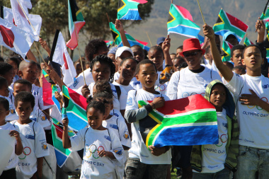 Kids representing South Africa at the 2019 Olympic Day 