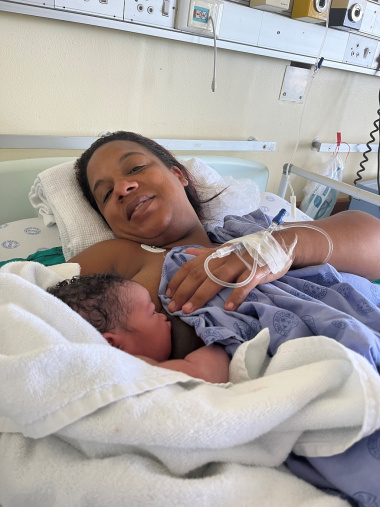 Koelthum Koopman delivered a healthy baby girl at Karl Bremer Hospital after early booking her antenatal care.