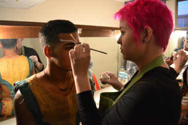 Learners had their make-up done by professional make-up artists