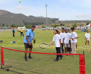 Learners received first-hand coaching in the game of tennis.