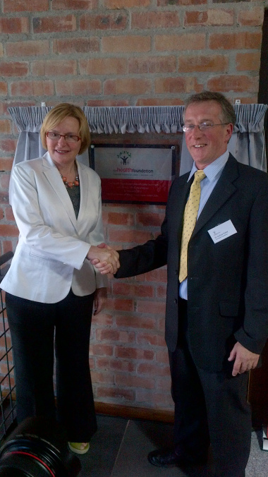 Premier Helen Zille with Dr Joshua Fisher.