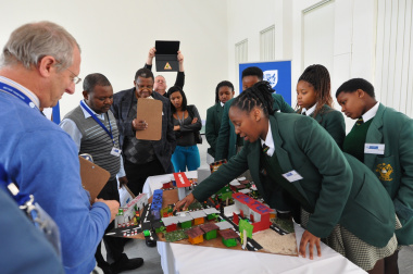 Marhele Hlumelo of Dr Nelson Mandela High School reports on her team’s road safety model.