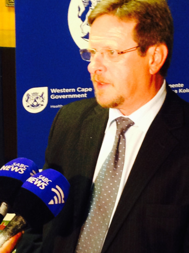Western Cape Minister of Health,Theuns Botha, briefs the media during the Tygerberg Hospital Redevelopment Project media conference.