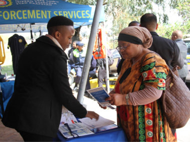 Members of the public made use of the information pamphlets dispensed at the Imbizo by the Department of Community Safety. 