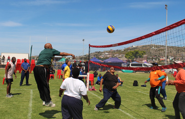 Men and women of all ages took part in the volleyball games.