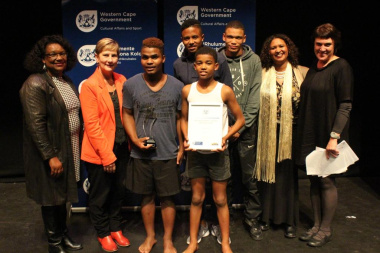 Minister Anroux Marais and other officials with the winners Team Explosive