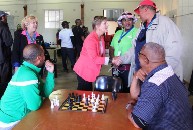 Minister Anroux Marais on a walkabout at the West Coast Better Together Games