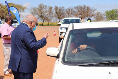 Minister Fritz engaging with motorists