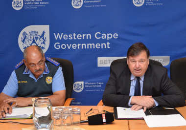 Minister Grant and Chief Africa address the media at the Festive Season press conference.