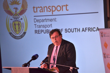Minister Grant delivering an address at the second National Road Safety Summit in Cape Town.