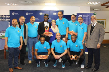 Minister Marais and Deputy Director Henry Paulse with the Mountaineers Basketball Club