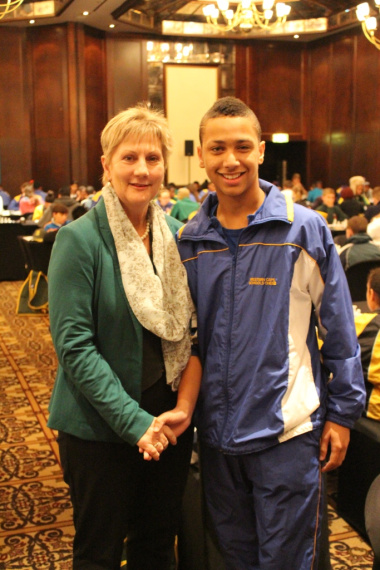 Minister Marais at the SA Chess Open with Keegan Agulhas, 2015 School Sportsman of the Year
