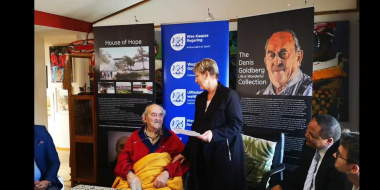 Minister Anroux Marais with Denis Goldberg who is one of only two surviving Rivionia trialists