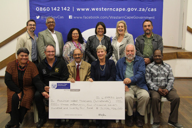 Minister Anroux Marais with managers from the various museums which received funding.