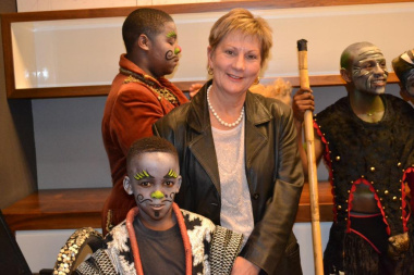 Minister Marais with one of the younger cast members