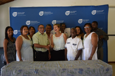 Minister Marais with representatives of the Haven Night Shelter and DCAS staff