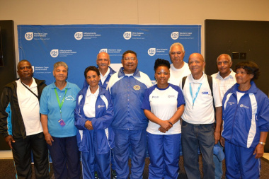 Minister Mbombo with the captains from the various regions