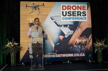 Minister Meyer addressing delegates to the 2nd drone users conference
