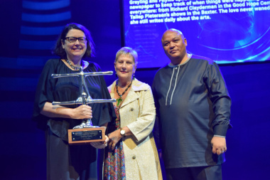Ministerial Award recipient Laetitia Pople with Minister Anroux Marais and HOD Guy Redman.