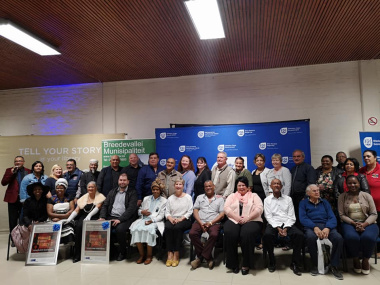 Minister Anroux Marais with attendees at the launch of the Oral History Initiative in Worcester
