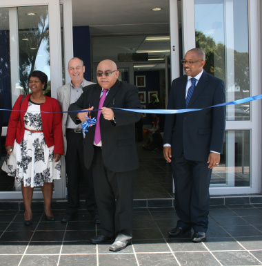 Minister Albert Fritz  declares the new offices open as Nokuzola Stali, Mike Richardson and Mzwandile Hewu observe