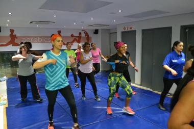 Participants, including Minister Marais, enjoyed the aerobic workout