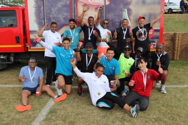 Peninsula Beverages welcomes winners of the Fun Run with refreshments