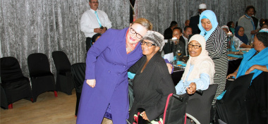 Premier Helen Zille welcoming women who attended the Department’s Women’s Month Programme at the Athlone Civic on 26 August 2017.