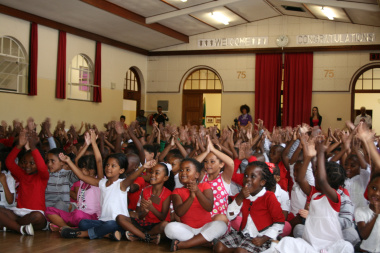Pupils at St. Augustine Primary School could hardly contain their excitement during the production.