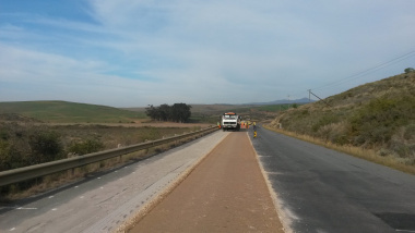 Road works on the R316 between Caledon and Bredasdorp.