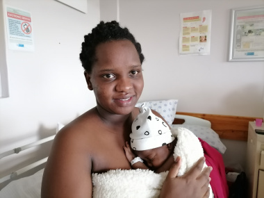 Rosine Umuhoza and Baby Gianna