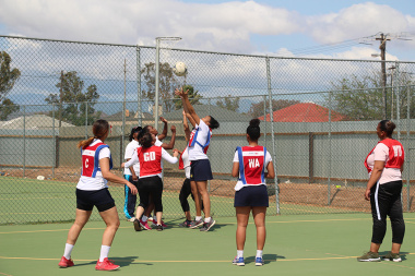 SAPS vs Breedevalley Municipality during a netball match at the Cape Winelands BTG