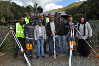 Satisfied participants at the basic surveying training course.