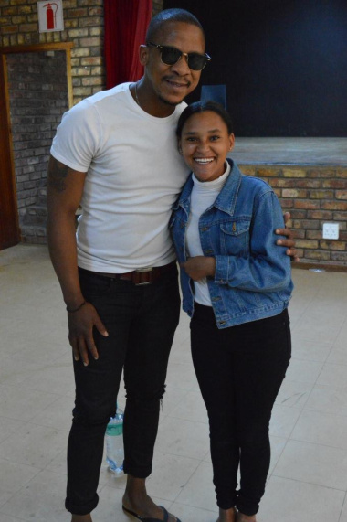 'Scandal' actor Bongile Mantsai with one of his fans