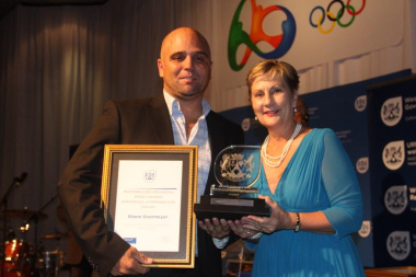 Shane Overmeyer received a Ministerial Commendation award from Minister Anroux Marais