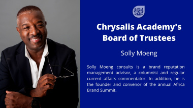Solly Moeng brand reputation management advisor, is a columnist and regular current affairs commentator. In addition, he is the founder and convenor of the annual Africa Brand Summit. 