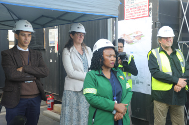Minister Nomafrench Mbombo inspects the construction of the new Acute Psychiatric Unit (APU) at the New Somerset Hospital.