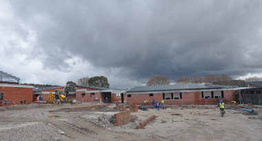 The construction of the Phase 2 classrooms and courtyard.