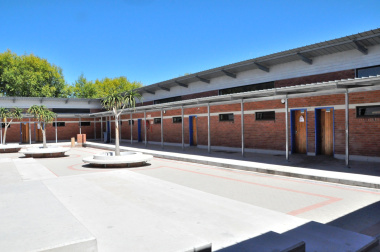 The courtyard of the senior phase buildings.